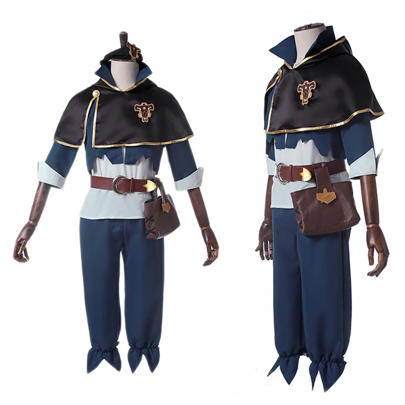 Anime cosplay čierny Cloverr asta cosplay kostýmy plášťové plné súpravy rola hraním oblečenia pre mužov