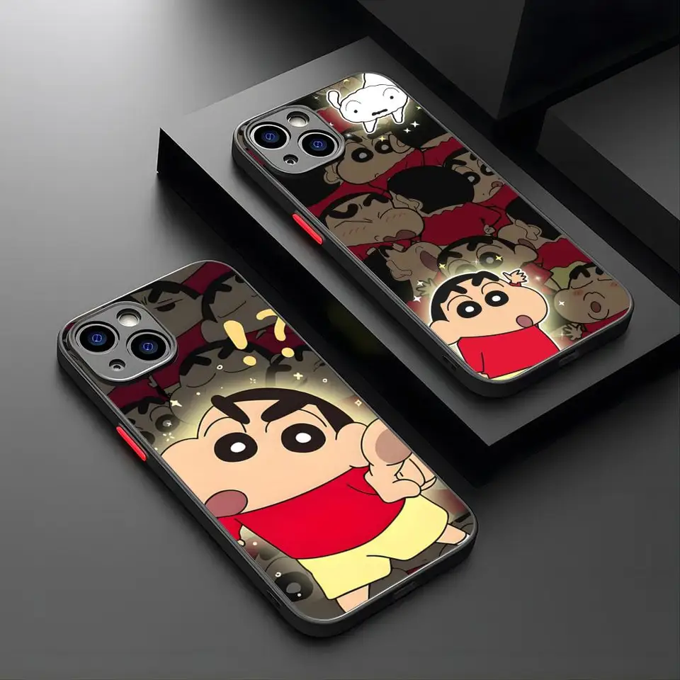 Anime Crayon Shin-Chans Telefón pre iPhone 15 16 14 12 13 11 Pro XR XS Max Mini x 7 8 plus pár matných škrupín