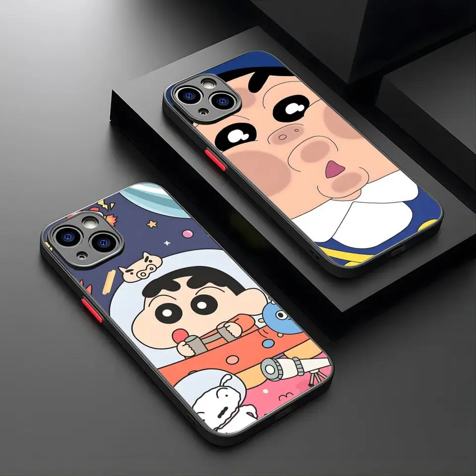 Anime Crayon Shin-Chans Vynikajúci telefónny puzdro pre iPhone 15 16 14 12 13 11 Pro XR xs Max Mini x 7 8 plus matný krycí kryt