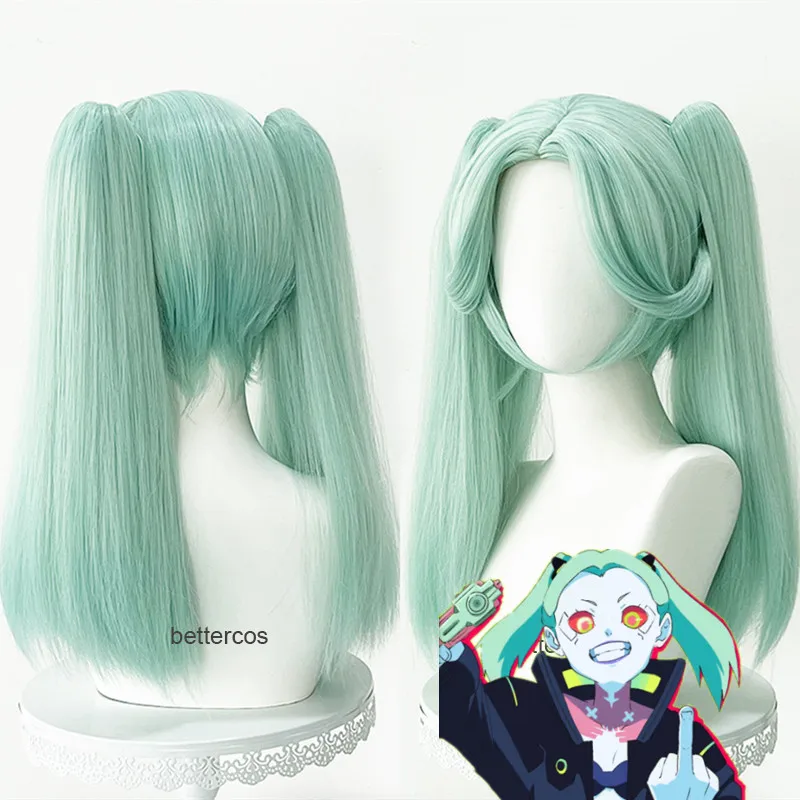 Anime Cyberpunk Edgerunners Cospaly Lucy Rebecca Cosplay Wig Wig Tepely odolné voči vlasom Cyberpunk: Edgerunners Party Party + parochňa čiapka