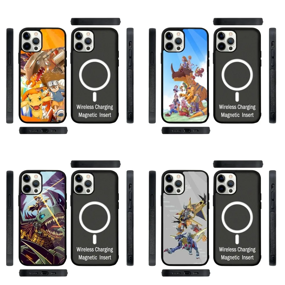 Anime D-Digimon Adventure Adventure Pase Strong Magnetic pre iPhone 15,14,13, Pro, Max, plus, 11,12, Mini pre Magsafe Wireless Nabíjanie