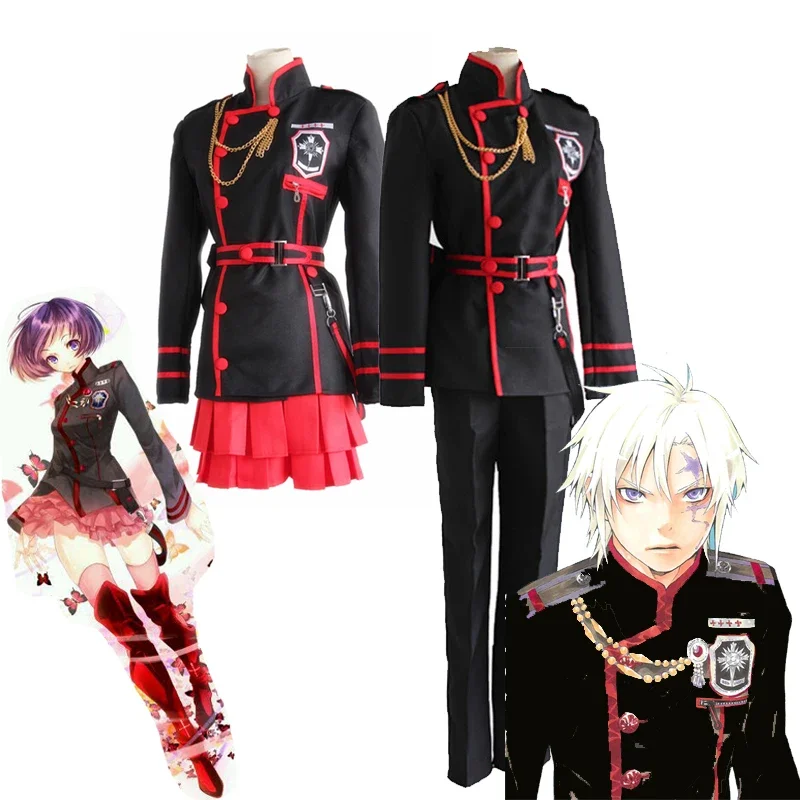 Anime D.Gray-Man Linali Lenalee Lee Allen Walker Cosplay kostým čierna škola uniforma Qutfit