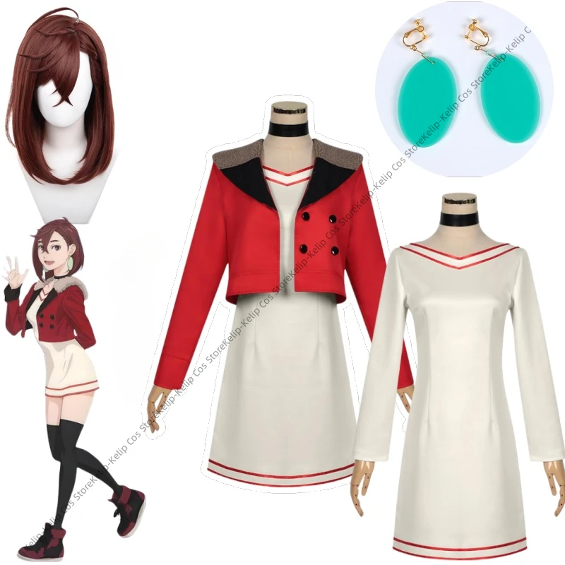 Anime dan da dan ayase momo cosplay kostým zima červené kožušinové šaty šaty uniforma parochňa žena sexy karneval vianočný oblek