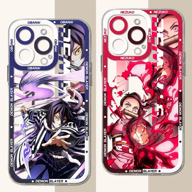 Anime Demon Slayer Clear Case pre iPhone 16 Pro Max 15 14 Pro Max 13 12 11 XS XR 8 7 7 SE 2020