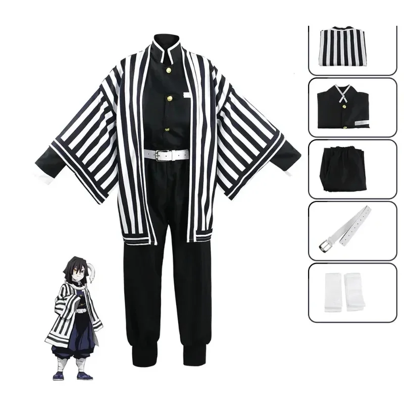 Anime Demon Slayer Kimetsu no Yaiba iguro Obanai kimono Uniforma anime parochňa Cosplay kostým Halloween Party White Snake Props