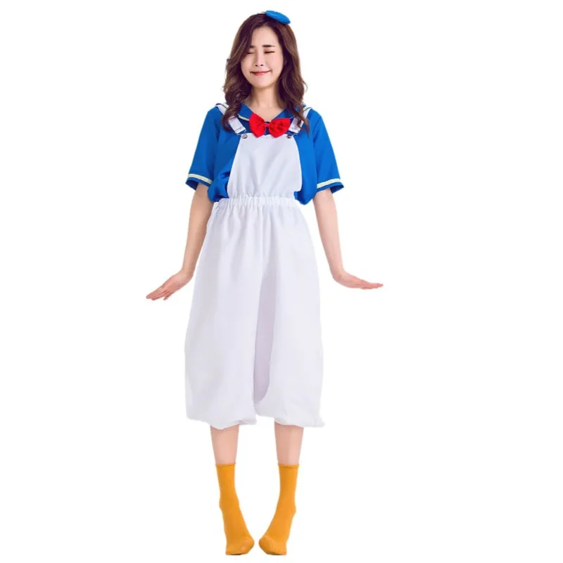 Anime Donald Duck Cosplay kostým Navy Sailor Top White Metrys Halloween Masquerade Carnival Party Outfits pre dospelých