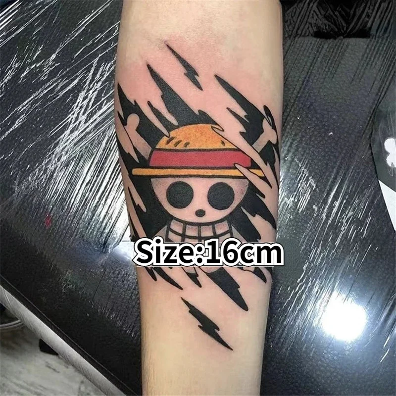Anime dočasné tetovanie karikatúra lebka tela umenie Tatoo nepremokavé falošné tetovanie pre mužské ženy