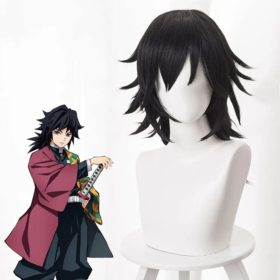 Anime démon Slayer Kimetsu no yaiba tomioka giyuu cosplay parochňa parochňa Men Ženy tepelne odolné voči syntetickým vlasom parochne Halloween