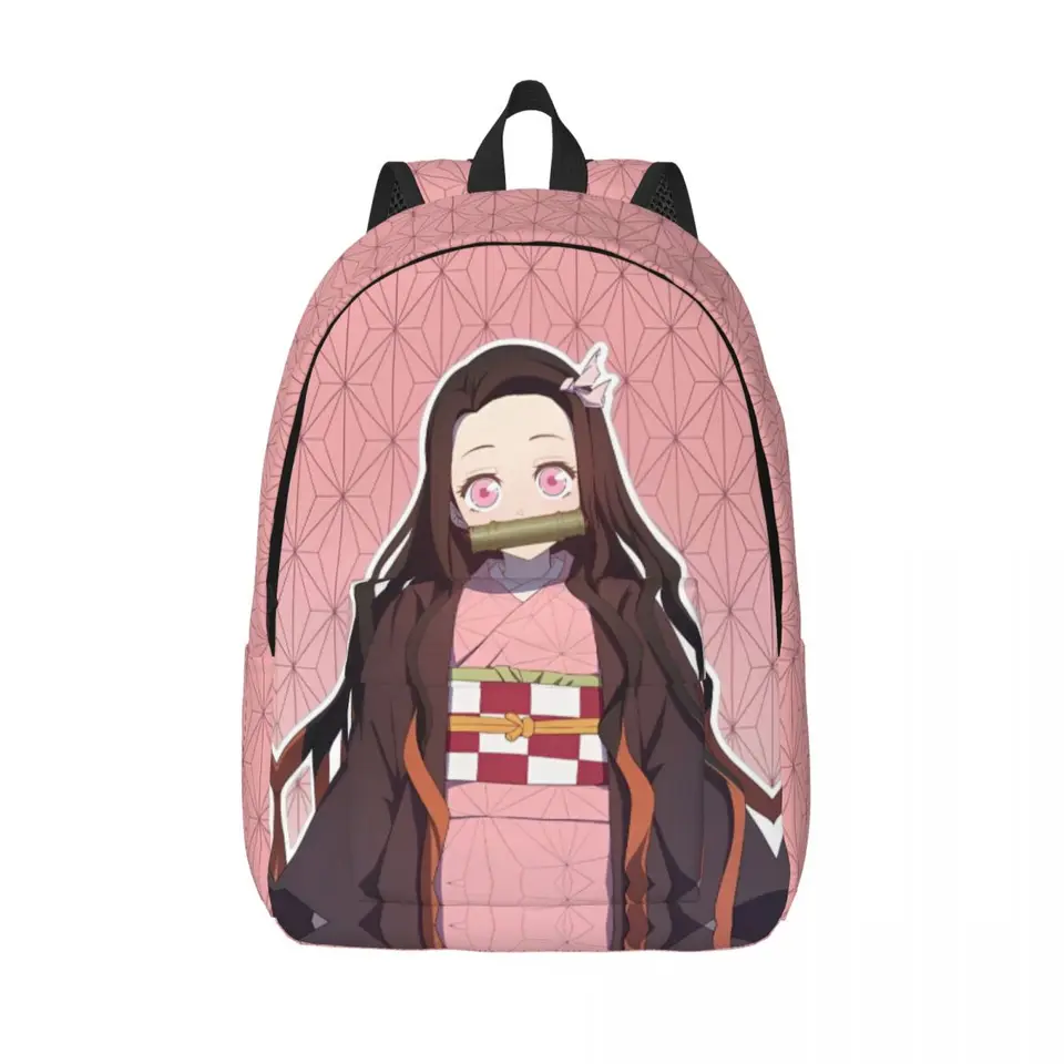 Anime démon Slayer Nezuko Kamado Backpack Middle High College School Študentské knihy BAGS TEEN