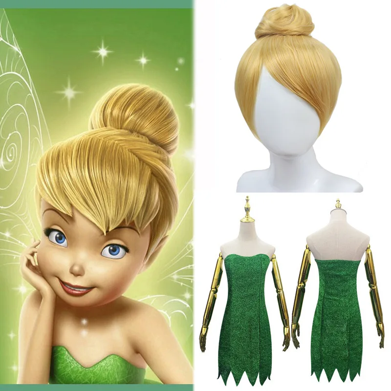 Anime Elf Role Hranie kostýmu Tinker Bell Green Dospelý šaty Tinker Bell Vianočné večierky Sexy rola Hra mini šaty parochňa