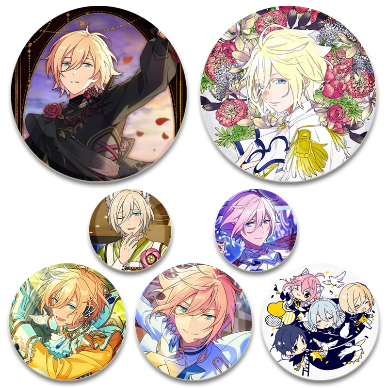 Anime Ensemble Stars Brošňa Pin Cartoon postava Eichi Tenshouin Badge Ručne vyrábané brošňou tašky Doplnky šperky darček 32/44/58 mm