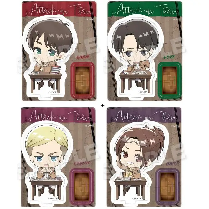 Anime Eren Jaeger Levi Jean Kirstein Erwin Smith Action Figing Dining Table q Verzia akrylové stojanové modelové dosky cosplaygift