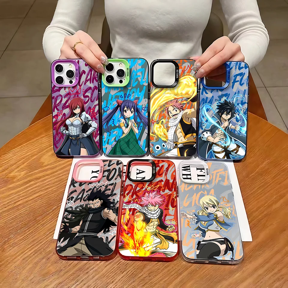 Anime Fairy Tail Puzder pre iPhone 16 15 14 13 12 11 Pro Max x xr xsmax 8 7 plus candy matný nárazový odolný zadný kryt