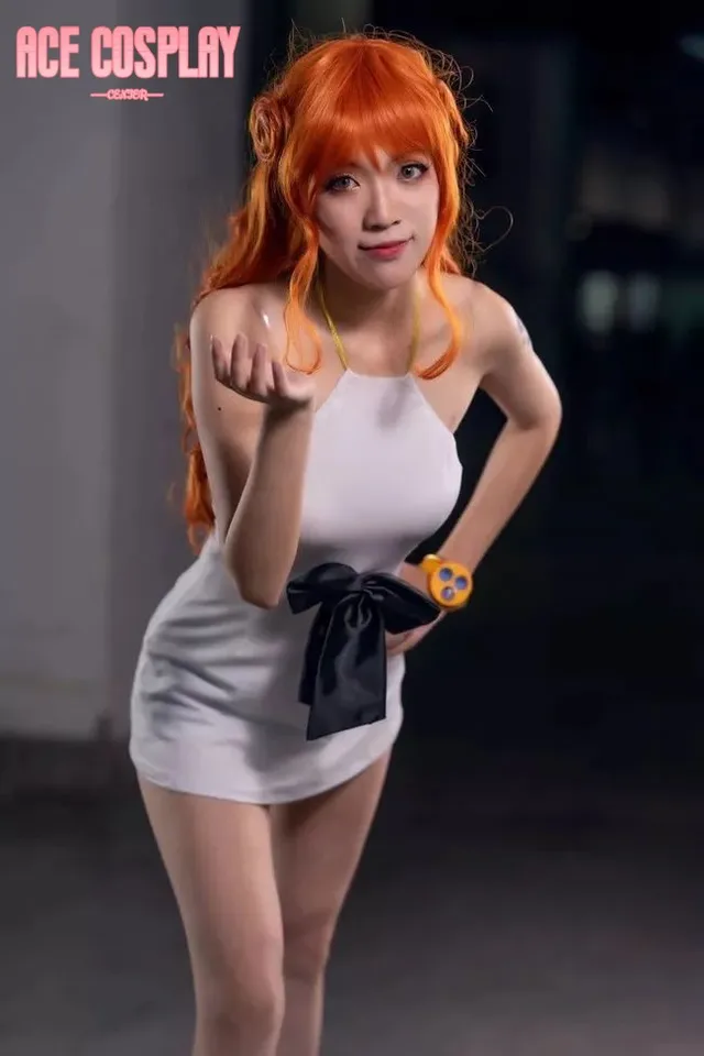 Anime film Gold Nami Cosplay pu biele šaty kostým Halloween na mieru vyrobený