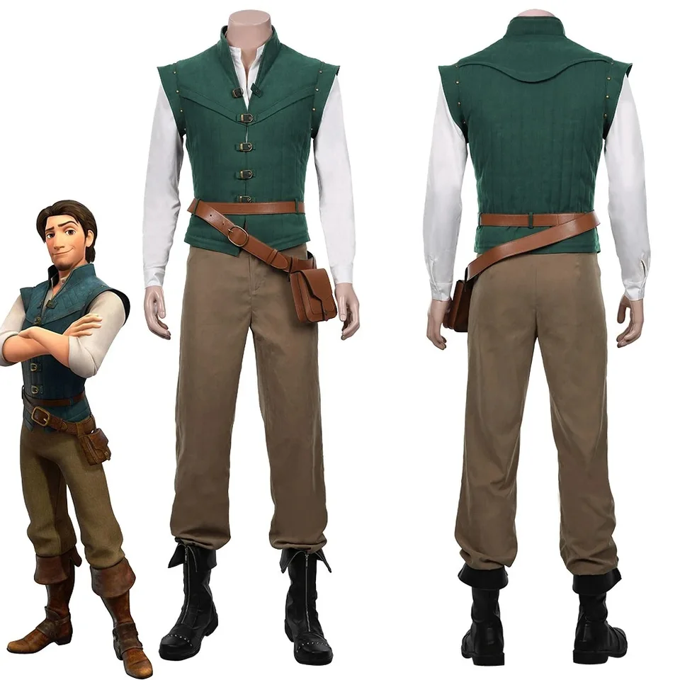 Anime Flynn Rider zamotaný rapunzel cosplay kostým dospelých unisex vrchné nohavice vesta oblek halloween outfit uniforma party outfit