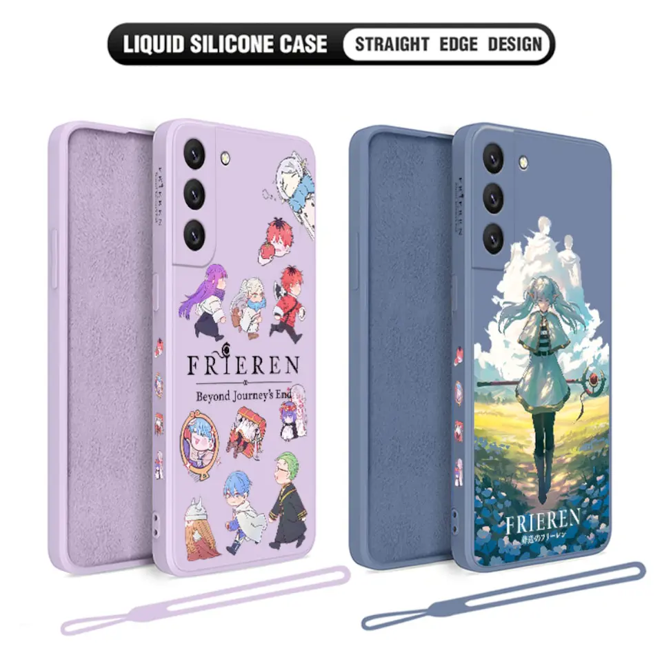 Anime Frieren telefónny puzdro pre Samsung Galaxy S24 S23 S22 S21 S20 S10 POZNÁMKA 20 10 LITE ULTRA Plus Fe 4G 5G kryt s ručným popruhom