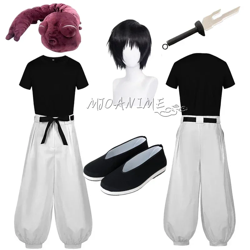 Anime fushiguro toji cosplay jujutsu kaisen kostým dospelých unisex s krátkym rukávom Top nohavice oblek Halloween Uniforma Party