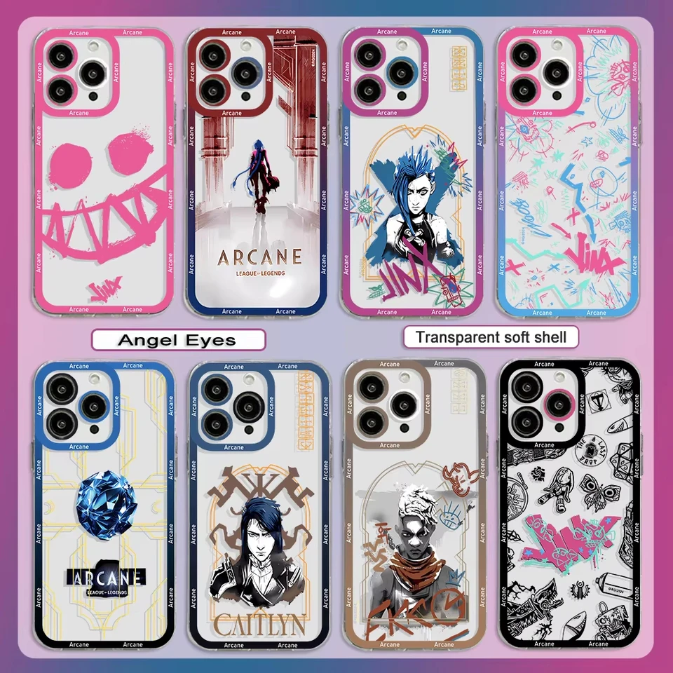 Anime Game Arcane Jinxs Telefónny puzdro pre Xiaomi Redmi Note 13 12 11 10 9 8 Pro Plus 14c 13c 12c 4G 5G Soft Cover Fundas