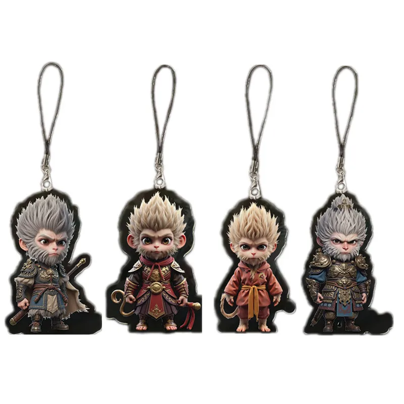 Anime Game Black Myth Wukong mobilný telefón Lanyard Keychain Prívesok akrylová dekorácia PVC 4CM Model Toy Gift Collection