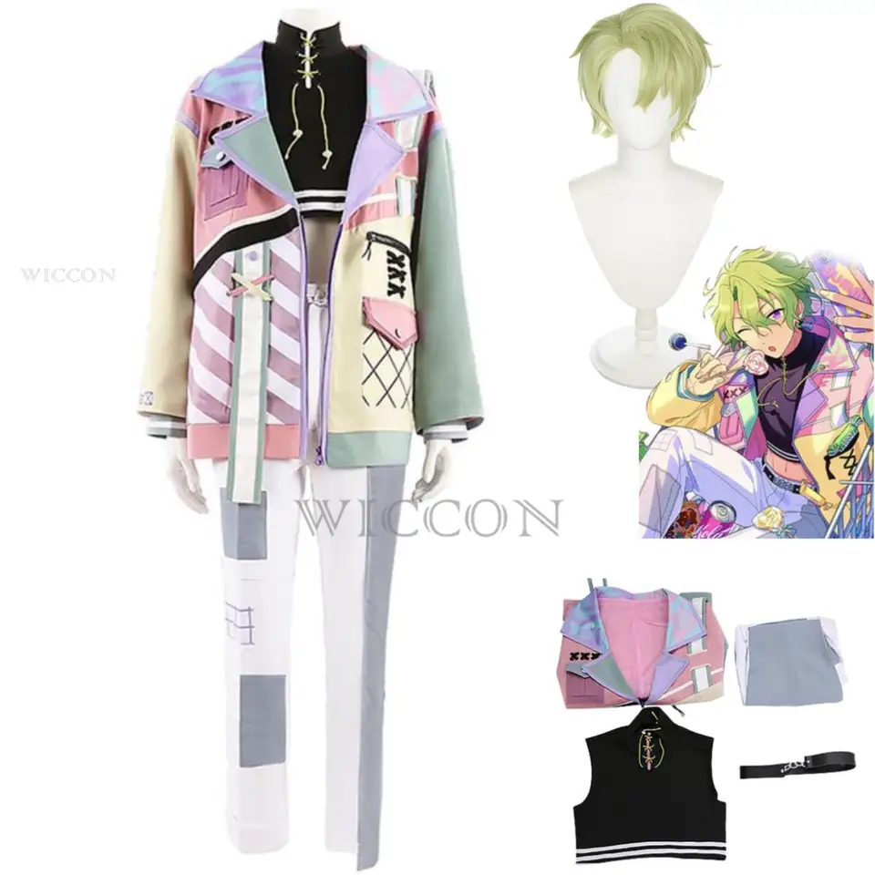 Anime Game Ensemble Stars Tomoe Hiyori Cosplay kostým City City Rider Eve Eden Wig Uniforma plne set muž žena karneval oblek