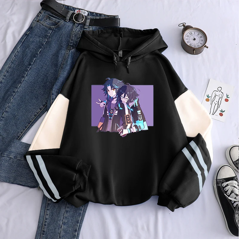 Anime Game Genshin Impact Hoodies Hoodies Harajuku Xiao Zhong Li Kawaii Karikatúra Karika