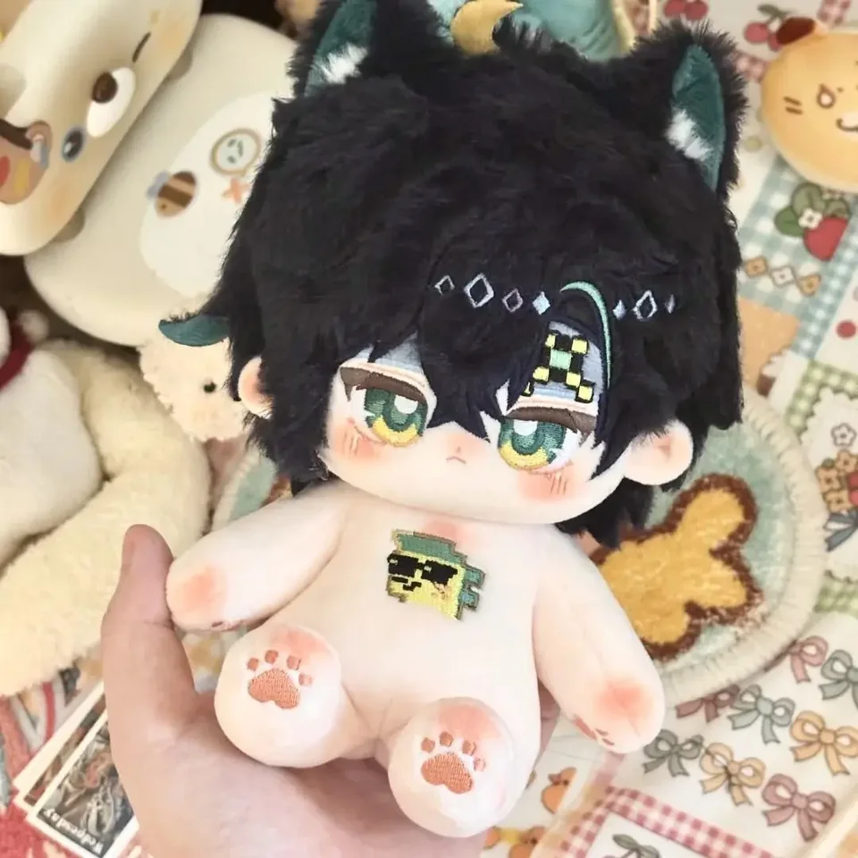 Anime Game Genshin Impact Kinich Dress-up Dolls Cosplay bavlnené plyšové teleso bábiky s kostrovými plyšovými hračkami Obrázok 20 cm