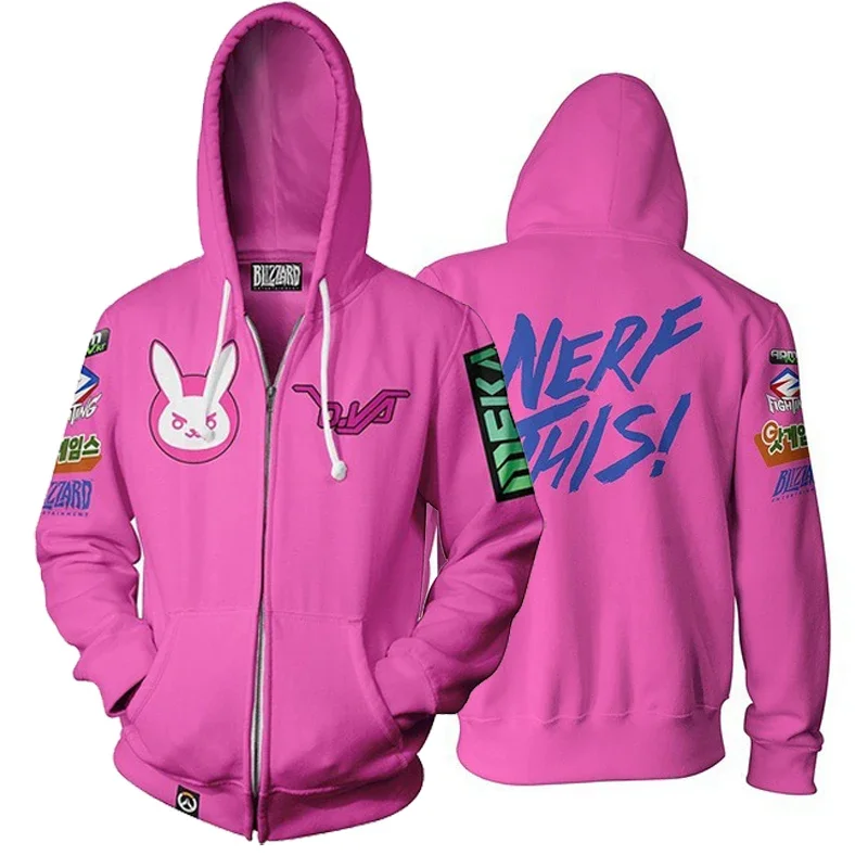 Anime Game mikina mikina 3D tlač Overwatches dva dj cosplay kostýmy ženy Men Pár s kapucňou top odev