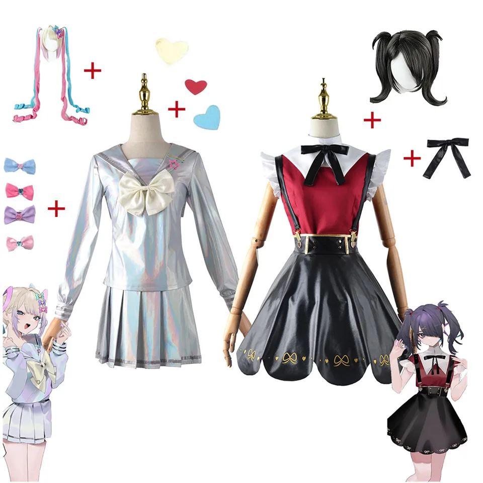 Anime Game Needy Girl predávkovanie cosplay kostým Kangel Angel-chan JK Suit Ženy Ženy remienok kožená sukňa Halloween Clothing