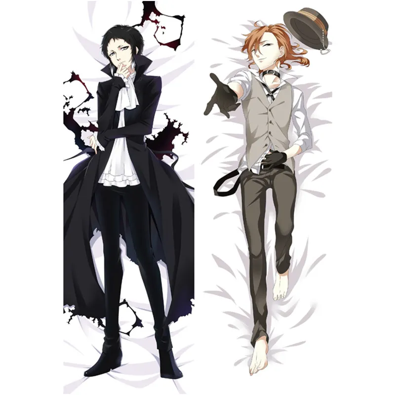 Anime Game túlavú psov vankúšov vankúšovcovi bludné psy dazai osamu nakajim dakimakura prípad 3D dvojitou objímkou ​​objímajú