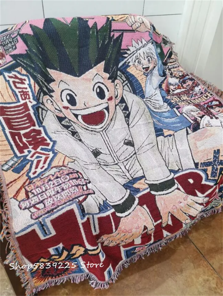 Anime genshin bavlnená ručne vyrábaná tkaná prikrývka koberec hádzanie tapisérie domov Decro Girl Boy Prispôsobený darček 130x160cm