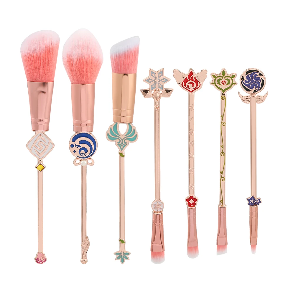 Anime Genshin Impact Inspired Vision Kefy Set Professional Foundation Blush Práškové očné tiene Kabuki Miešanie
