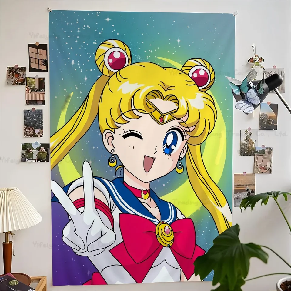 Anime Girl S-Saillor Mesiac Anime tapiséria závesný tarot hippie nástenné koberce koľaj