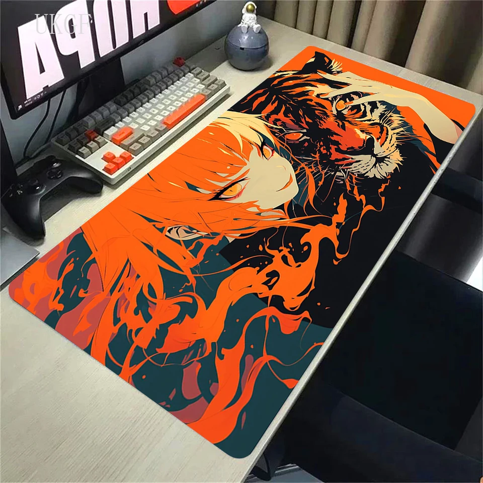 Anime Girls Locking Edge Computer Mouse podložka 900x400 mm gumová gumová veľká herná myšačka XXL Gamer Non-Slip Mouse Rat Tiger Desk Mat