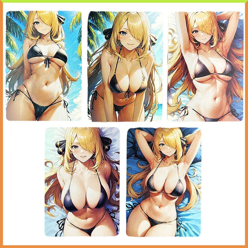 Anime Goddess Story Acg DIY Pokemon laserové stolové herné karty Cynthia Hračky pre chlapcov