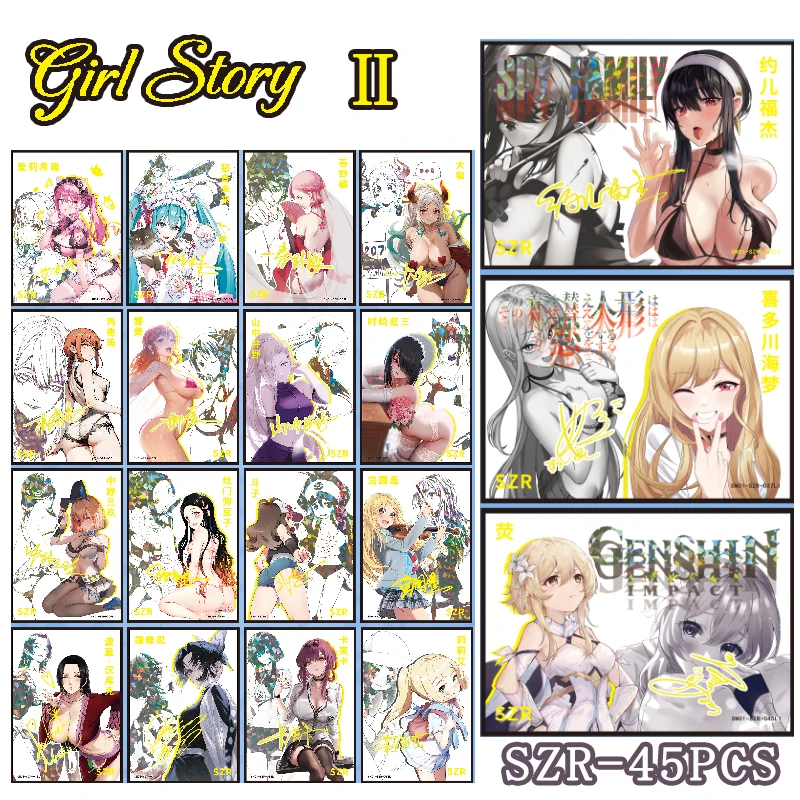 Anime Goddess Story Rare Kawaii Szr Zr Flash Cards Ayanami rei Rem Gasai Yuno Albedo Kozmetické hračky pre chlapcov