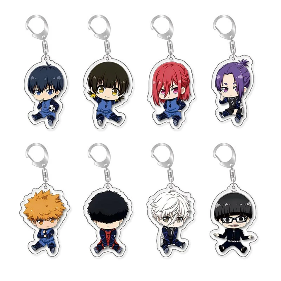 Anime Goods Acryl Keychain roztomilý Y2K Blue Prison Keychain pre klávesy vrecka Klávesové kľúče vrecká na batohové zbierka Zobrazenie doplnkov