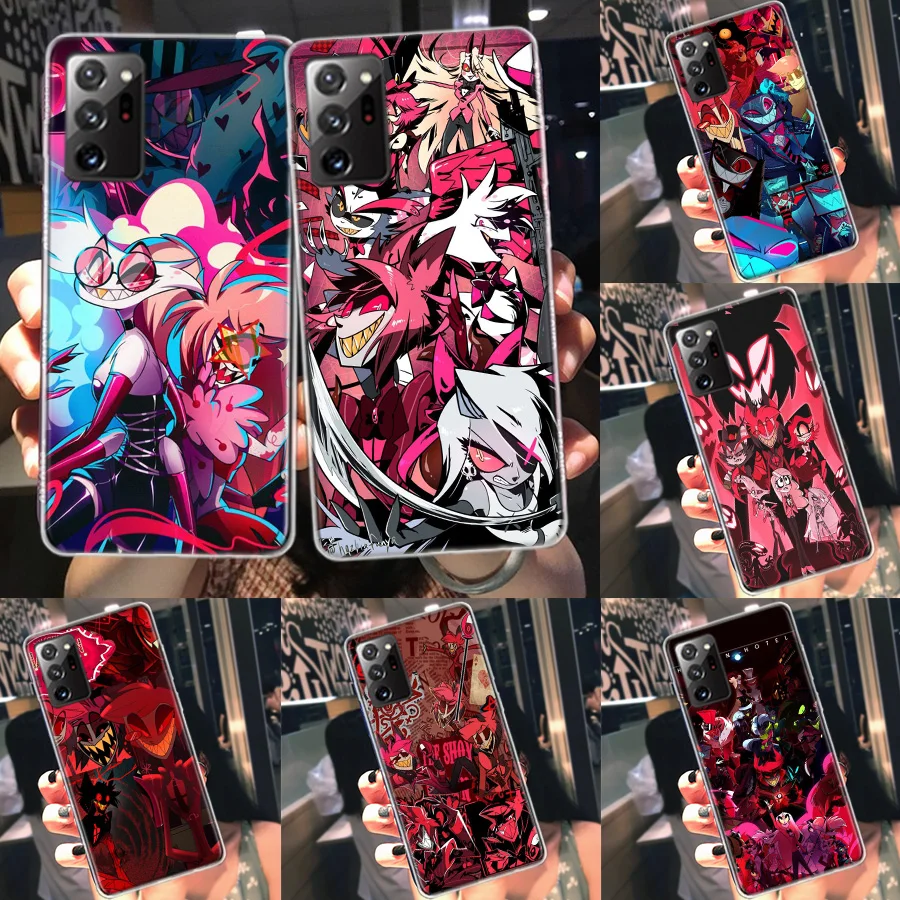 Anime H-Hazbin-H-hotelové puzdro pre telefón Galaxy Samsung S22 Plus S21 S24 Ultra Clear S20 S23 FE S10 S10E S9 S8