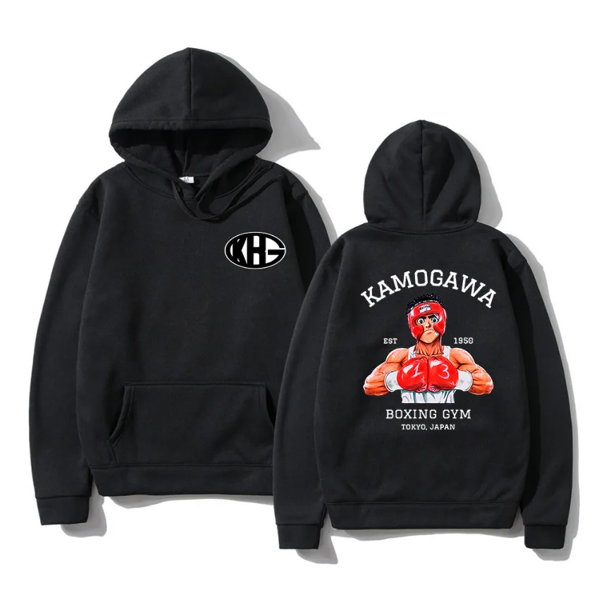 Anime hajime no ippo kamogawa boxerská telocvičňa mikina Ženy Muži s kapucňou mikina Streetwear s nadmerným rukávom Tops