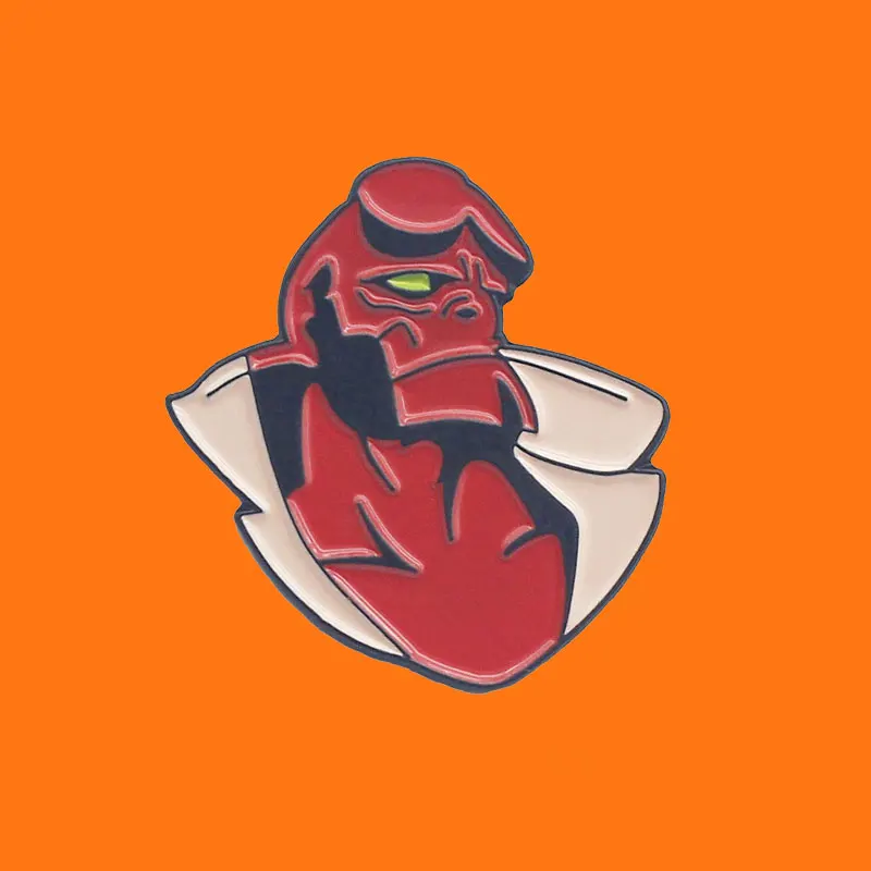 Anime Hellboy Smalt Pins Roztomilý kovový karikatúra brošňový batohový klobúk klobúk obojok odznaky kloš