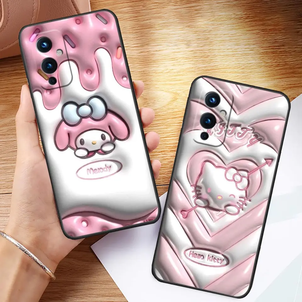 Anime Hello K-Kitty K-Kuromi Phone Funda Coque Case pre OnePlus 9 8 8T 7 7T 6 5T ACE 2V NORD CE 2 3 N10 N100 PRO CASE CAPA SHELL
