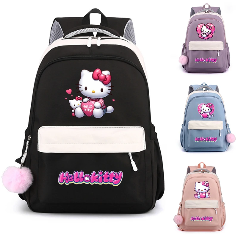 Anime Hello Kitty Backpack Women BatPack pre teenager dievčenský chlapec detská školská kniha taška Mochila escolar Sweet Soft Travel batoh