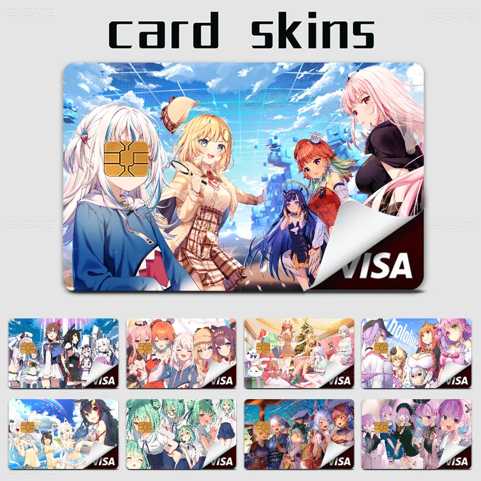 Anime Hollolive Cute Anmie Sticker Film Cover pokožky pre kreditnú kartu Front Bank Card Front