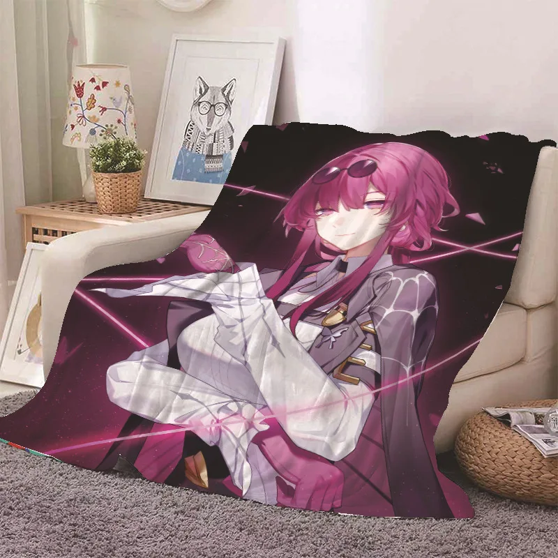 Anime Honkai Star Rail kafka flanel prikrývka roztomilá karikatúra tlačená teplé mäkké prikrývky domáce posteľná bielizeň dekorácie Zimné prikrývky