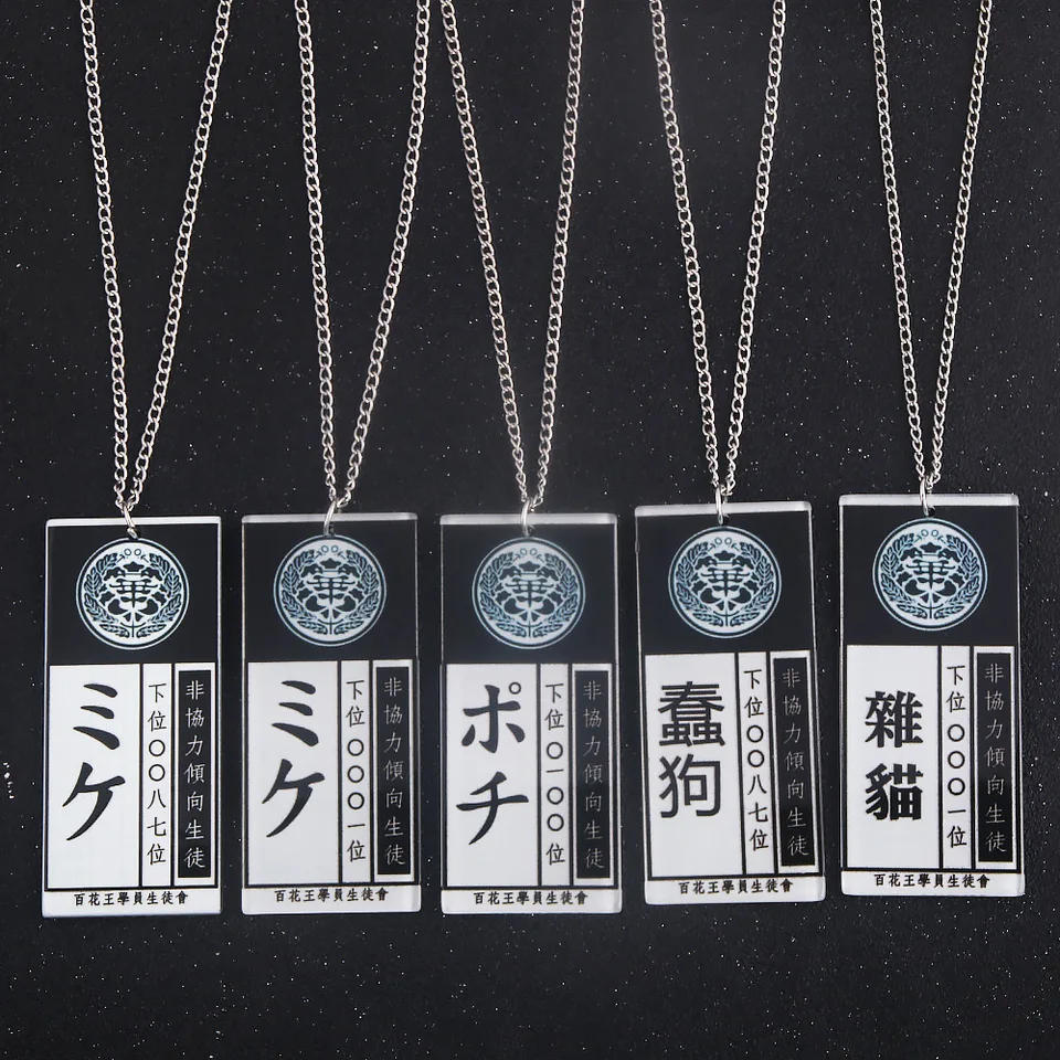Anime horúce cool cosplay rekvizity kaakgurui yumeko jabami akrylový náhrdelník prívesok Prívesok príslušenstvo škola Názov Card Cosplay príslušenstvo