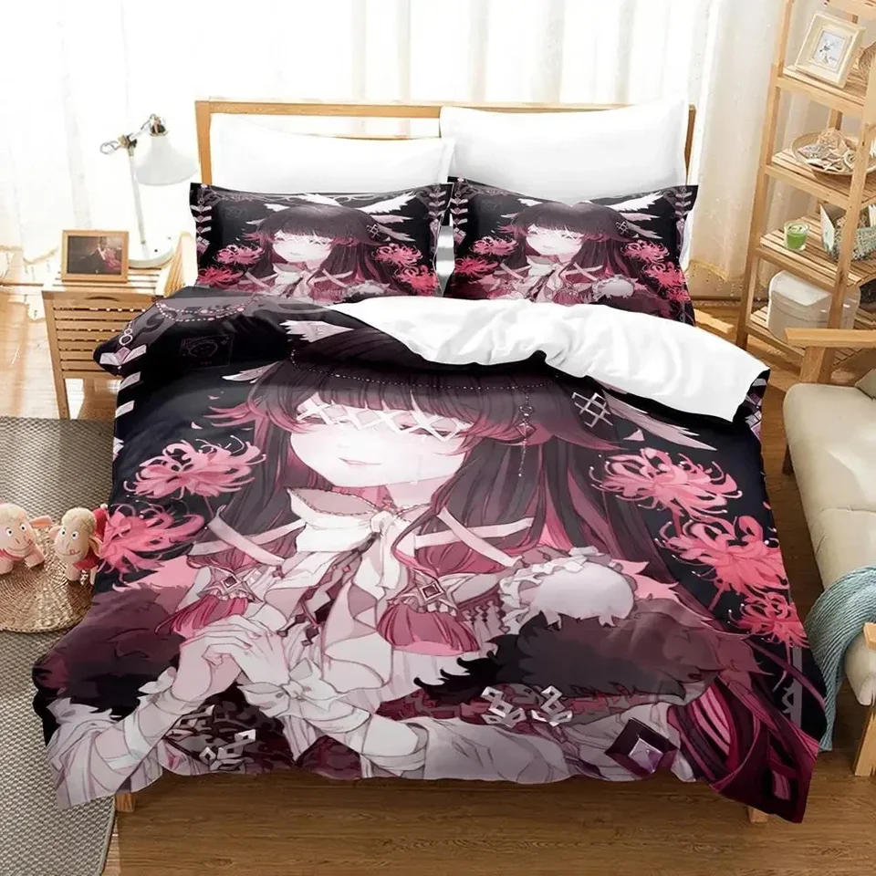 Anime hra Genshin Impact Columbina Bedding Set Set Duet Cover Bed Set prikrývka prikrývka vankúš Pillowcase King King Queen veľkosti Boys Dospelý