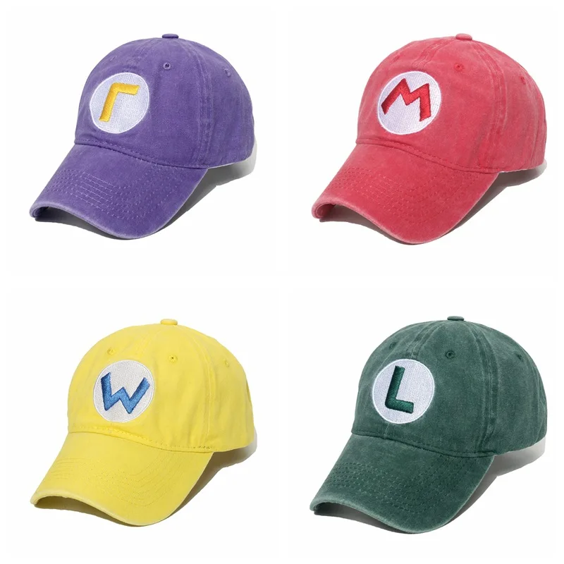 Anime hra super luigi bratia cosplay plátno klobúk slnečný krém sunshade klobúk kačacie klobúky baseball cap