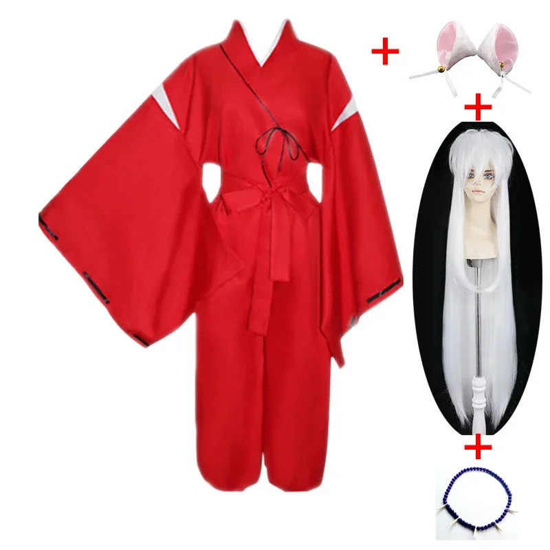 Anime inuyasha cosplay kostým halloween karneval dospelých vtipné kostýmy uši parochňa náhrdelník RZ4401