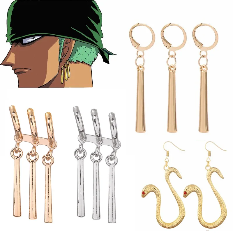 Anime jeden kus roronoa zoro boa hancock cosplay náušnice doplnky šperky hračky pre ženy Men muž pre deti klip náušnice hračky darček