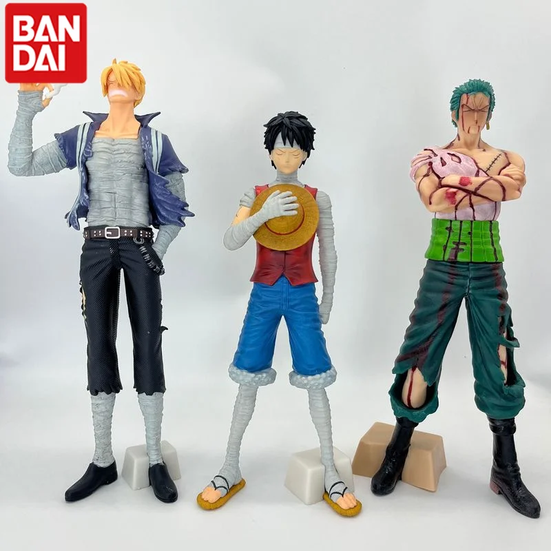 Anime jeden kus roronoa Zoro Monkey D Luffy Sanji Vážne zranené akčné figúrky Model Model Ozdoby socha hračky pre deti