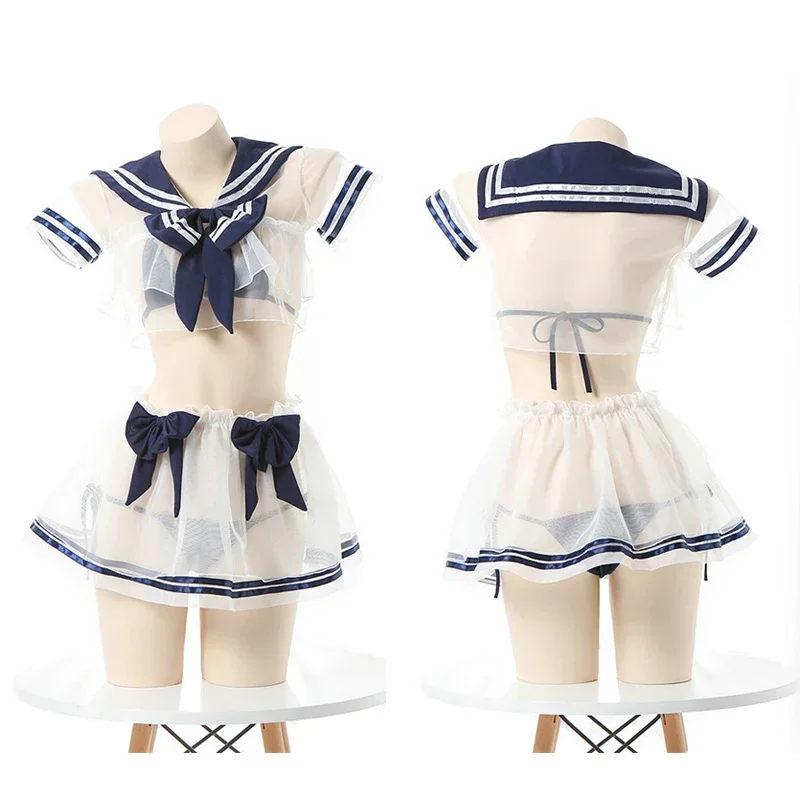 Anime jk uniforma bikín cosplay plaviek žien lolita sexy bowknot ručlo spodnú bielizeň